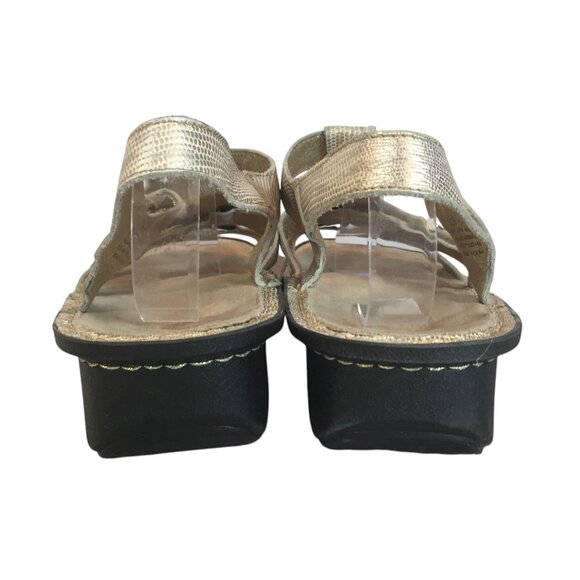 Alegria Womens Gold Cream Leather Sandals Size 9.5-10/40 Hook & Loop - Picture 3 of 11